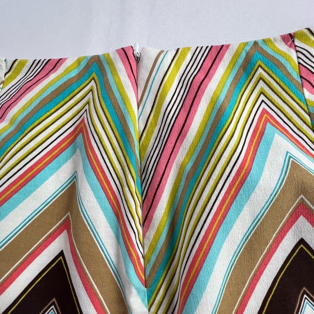 Trina Turk Colorful Stripe Linen Cotton Spandex Summer Vacation Pencil Skirt - Picture 9 of 11